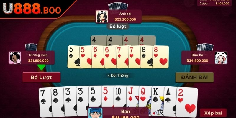 Quan sát thói quen đánh Tiến Lên U888 của đối thủ